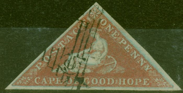 Valuable Postage Stamp from Cape of Good Hope 1858 1d Dp Brick-Red SG1a Superb Used Choice Example