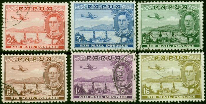 Papua 1939-41 Set of 6 SG163-168 V.F.U  King George VI (1936-1952) Old Stamps