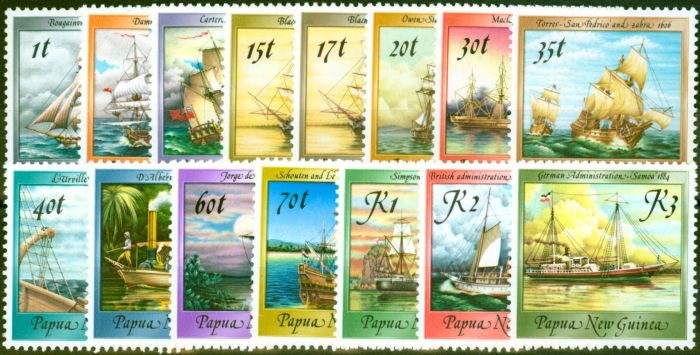 Valuable Postage Stamp from Papua New Guinea 1987 Ships Set of 15 SG543-557 V.F MNH
