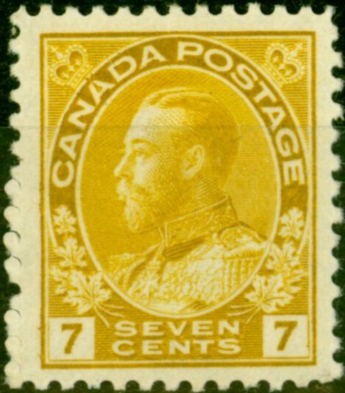 Valuable Postage Stamp from Canada 1916 7c Yellow-Ochre SG209 Fine Mtd Mint