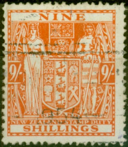 Valuable Postage Stamp New Zealand 1936 9s Brown-Orange SGF176 Fine Used