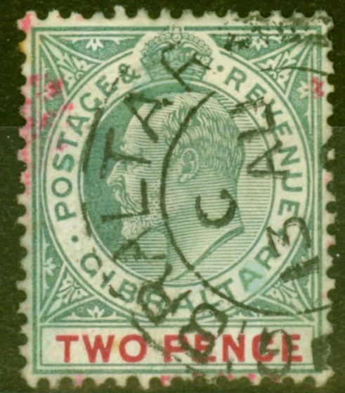 Valuable Postage Stamp from Gibraltar 1905 2d Grey-Green & Carmine SG58 Fine Used