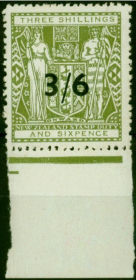 New Zealand 1953 3/6 on 3s6d Grey-Green SGF213 Fine MNH . Queen Elizabeth II (1952-2022) Mint Stamps