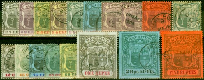 Rare Postage Stamp from Mauritius 1900-05 Set of 18 SG138-155 Fine Used