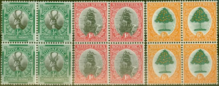 Valuable Postage Stamp from South Africa 1926 set of 3 SG30-32 in Fine MNH Block of 4