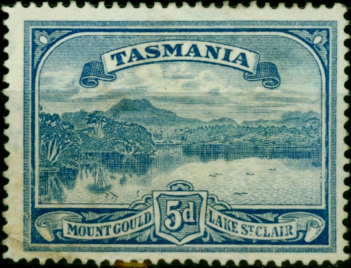 Collectible Postage Stamp Tasmania 1900 5d Bright Blue SG235 Good MM