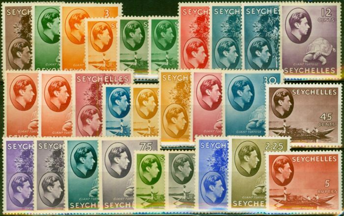Valuable Postage Stamp Seychelles 1938-49 Extended Set of 28 SG135-149 Fine MM