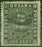 Valuable Postage Stamp from British Guiana 1875 1c Black SG106 Perf 15 Fine Used