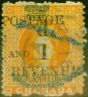 Old Postage Stamp from Grenada 1890 1d on 2s Orange SG44 Fine Used
