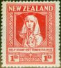 Valuable Postage Stamp from New Zealand 1925 1d + 1d Scarlet SG544 Fine Lightly Mtd Mint