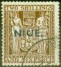 Rare Postage Stamp from Niue 1951 2s6d Dp Brown SG83w Wmk Inverted Fine Used