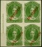 Nova Scotia 1860 12 1/2c Green Plate Proof Se-Tenant Imprint Block of 4 Unitrade #13TCVi & Vii Scarce . Queen Victoria (1840-1901) Mint Stamps