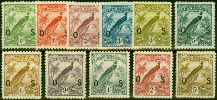 Old Postage Stamp from New Guinea 1931 Set of 11 SG031-041 Fine Mtd Mint