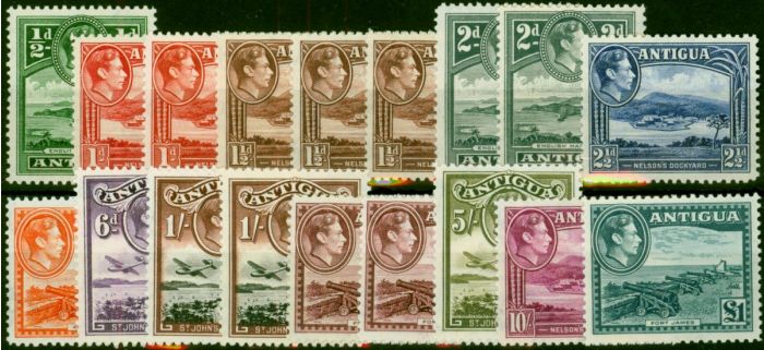 Antigua 1938-51 Extended Set of 18 SG98-109 V.F MNH CV £282  King George VI (1936-1952) Valuable Stamps