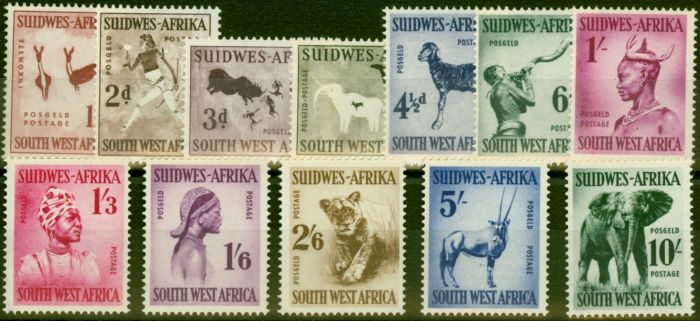 Collectible Postage Stamp South West Africa 1954 Set of 12 SG154-165 Fine VLMM