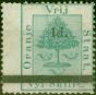 Old Postage Stamp from Orange Free State 1881 1d on 5s Green SG21 Type a Good Unused