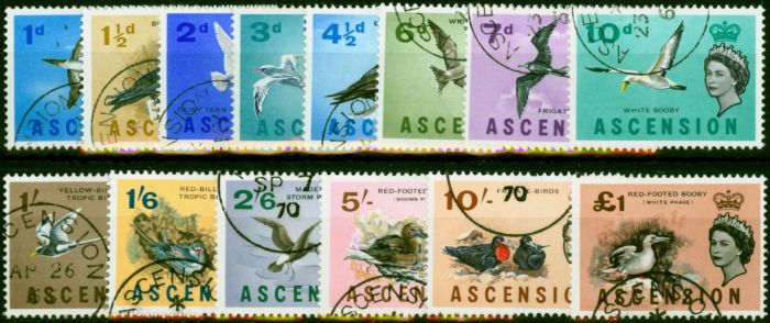 Ascension 1963 Birds Set of 14 SG70-83 V.F.U  Queen Elizabeth II (1952-2022) Rare Stamps