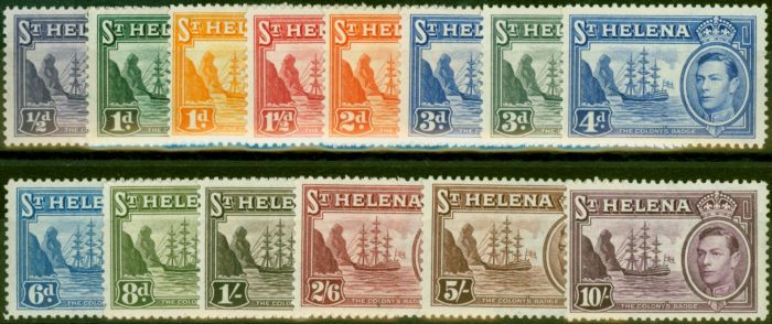 Old Postage Stamp St Helena 1938-40 Set of 14 SG131-140 Fine LMM