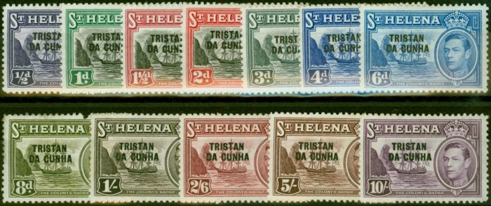 Valuable Postage Stamp Tristan da Cunha 1952 Set of 12 SG1-12 Good to Fine MM