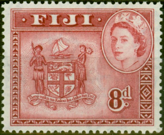 Rare Postage Stamp Fiji 1938 8d Carmine-Lake SG288a Fine LMM