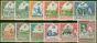 Old Postage Stamp from Basutoland 1954-58 set of 12 SG43-53 Both 3d`s V.F MNH