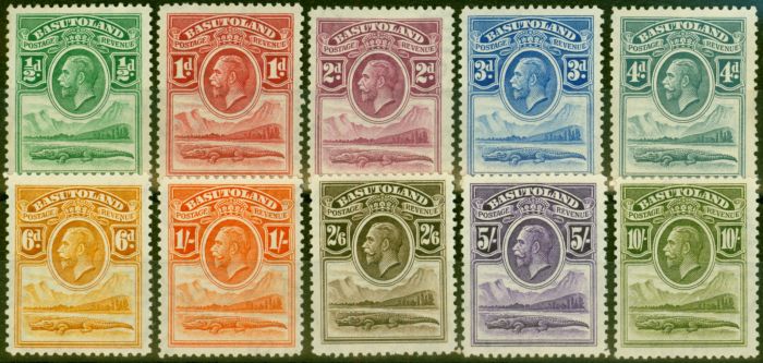Old Postage Stamp from Basutoland 1933 Set of 10 SG1-10 Fine Mtd Mint