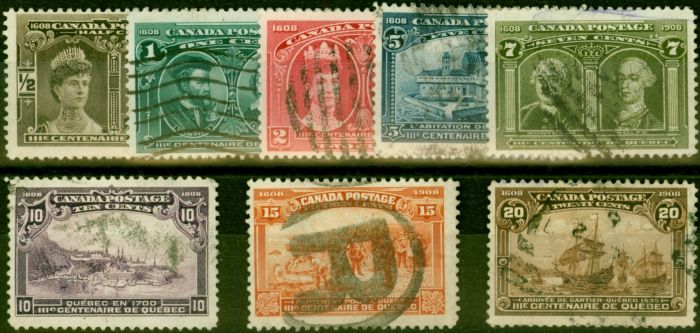 Rare Postage Stamp from Canada 1908 Set of 8 SG188-195 Good Used