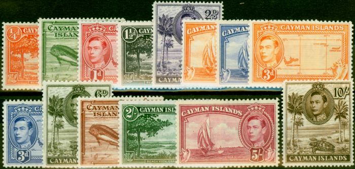 Valuable Postage Stamp Cayman Islands 1938-47 Set of 14 SG115-126a V.F MNH