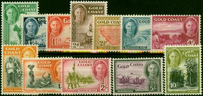 Gold Coast 1948 Set of 12 SG135-146 Fine & Fresh MM (2). King George VI (1936-1952) Mint Stamps