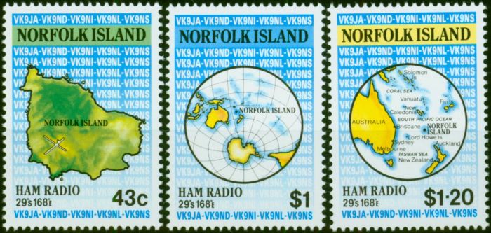 Valuable Postage Stamp Norfolk Island 1991 Ham Radio Set of 3 SG509-511 V.F MNH