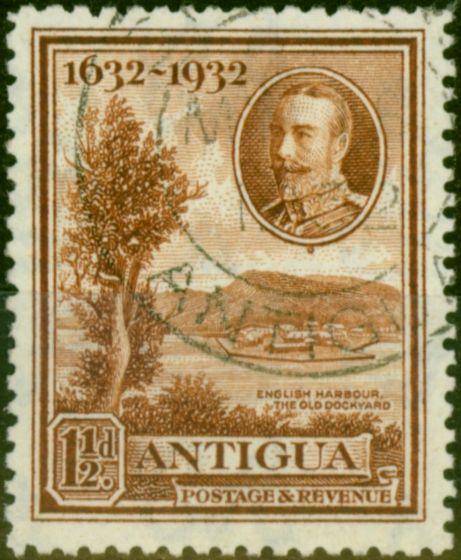 Valuable Postage Stamp Antigua 1932 1 1/2d Brown SG83 V.F.U 'Madame Joseph' Forged Cancel