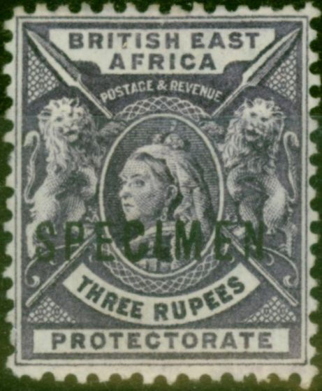 Valuable Postage Stamp B.E.A KUT 1896 3R Deep Violet Specimen SG77s Fine MM