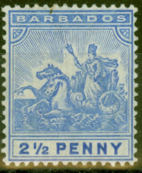 Valuable Postage Stamp from Barbados 1905 2 1/2d Blue SG139 Fine Lightly Mtd Mint