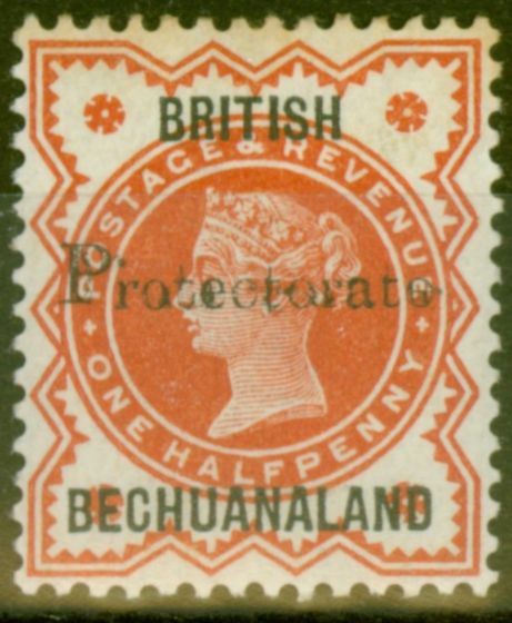 Rare Postage Stamp from Bechuanaland 1888 1/2d Vermilion 1st Printing SG40 Fine Lightly Mtd Mint