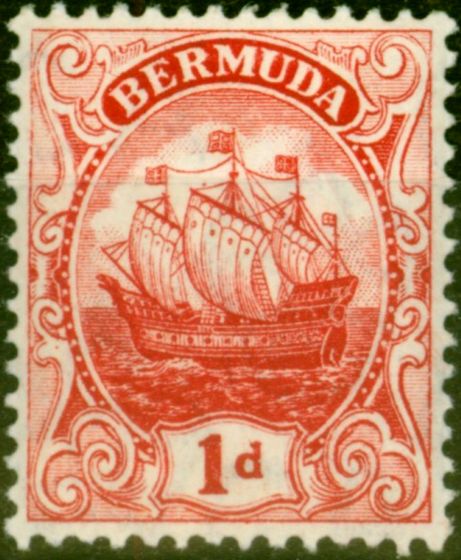 Collectible Postage Stamp from Bermuda 1910 1d Red SG46 Fine Lightly Mtd Mint