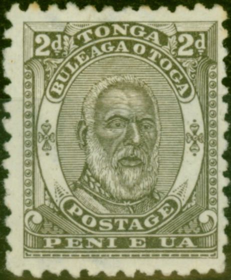 Collectible Postage Stamp Tonga 1892 2d Olive SG11 Fine Mint No Gum