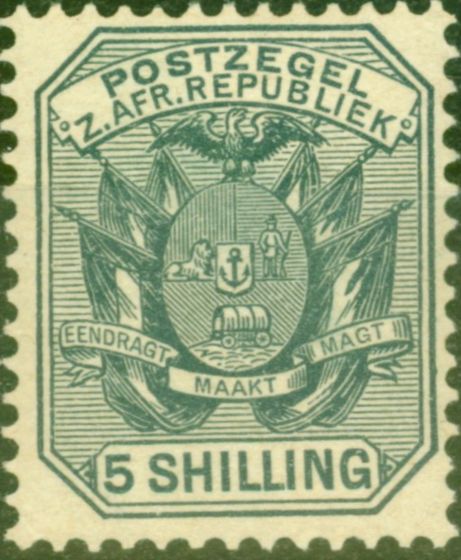 Valuable Postage Stamp from Transvaal 1896 5s Slate SG212 V.F MNH