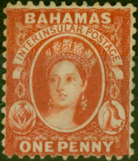 Collectible Postage Stamp Bahamas 1882 1d Scarlet-Vermilion SG40 Fine & Fresh Unused