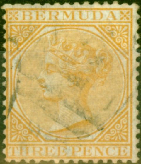 Valuable Postage Stamp from Bermuda 1873 3d Orange SG5 Good Used