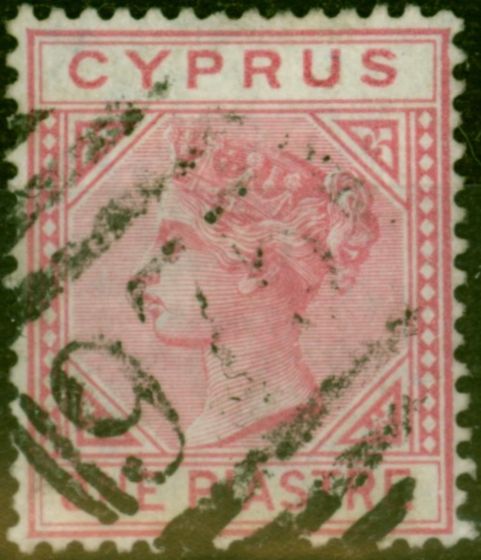 Collectible Postage Stamp Cyprus 1881 1pi Rose SG12 Fine Used (2)