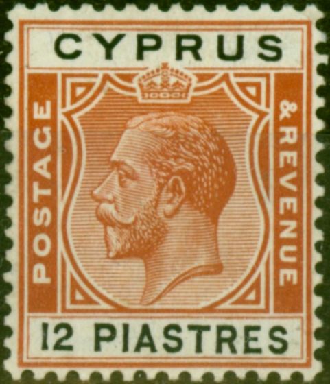 Collectible Postage Stamp Cyprus 1924 12pi Chestnut & Black SG114 Fine MM