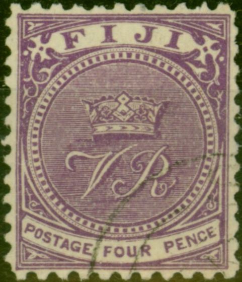 Valuable Postage Stamp Fiji 1896 4d Bright Purple SG58a P.11 x 11.75 Fine Used