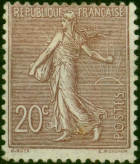 France 1903 20c Purple-Brown SG317 Fine MM  King Edward VII (1902-1910) Rare Stamps