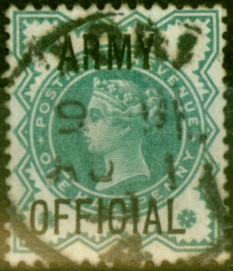 Old Postage Stamp from GB 1900 1/2d Blue-Green SG042 Fine Used