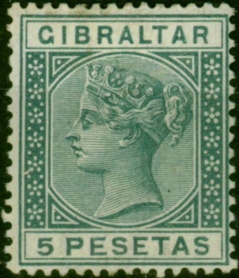 Gibraltar 1889 5p Slate SG33 Fine MM  Queen Victoria (1840-1901) Rare Stamps
