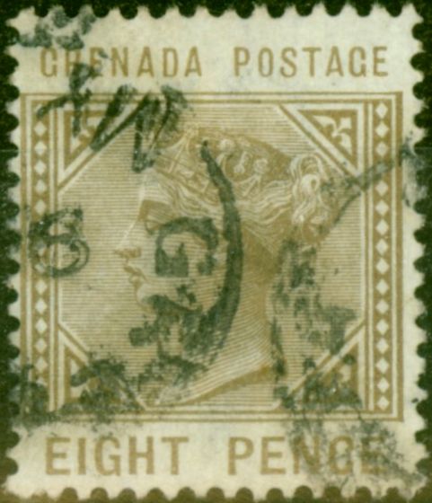 Collectible Postage Stamp from Grenada 1883 8d Grey-Brown SG35 Fine Used
