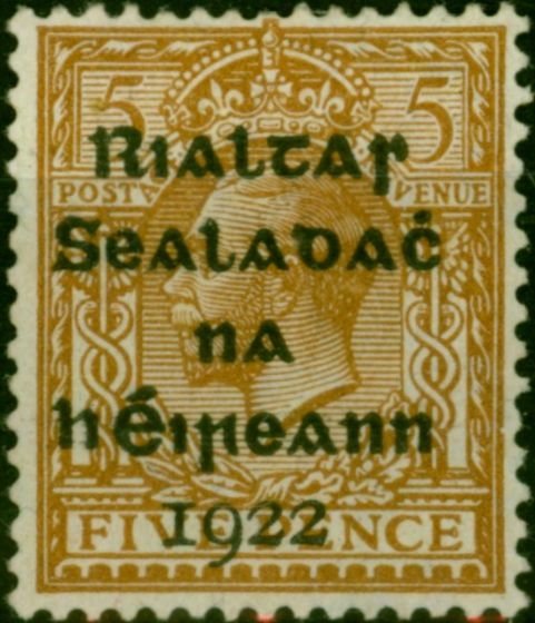 Ireland 1922 5d Yellow-Brown SG7 Fine MM (2) King George V (1910-1936) Valuable Stamps