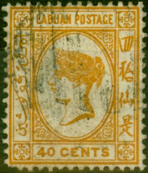 Rare Postage Stamp Labuan 1883 40c Amber SG21 Fine Used