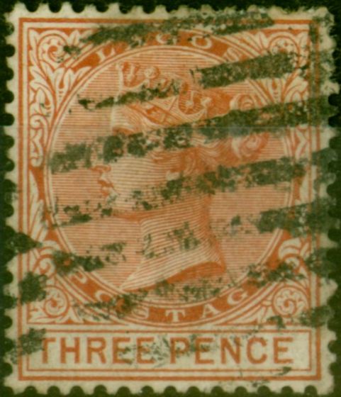 Old Postage Stamp Lagos 1882 3d Chestnut SG19 Good Used (2)
