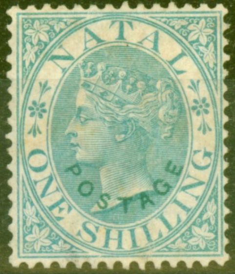 Old Postage Stamp from Natal 1870 1s Green SG59 Good Unused